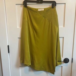 Anthropologie Asymmetrical Chartreuse Skirt